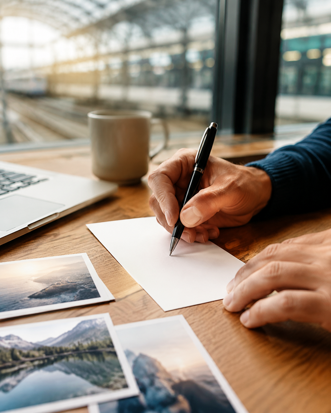 Editorial correction and traveler-support notes in a transit setting.