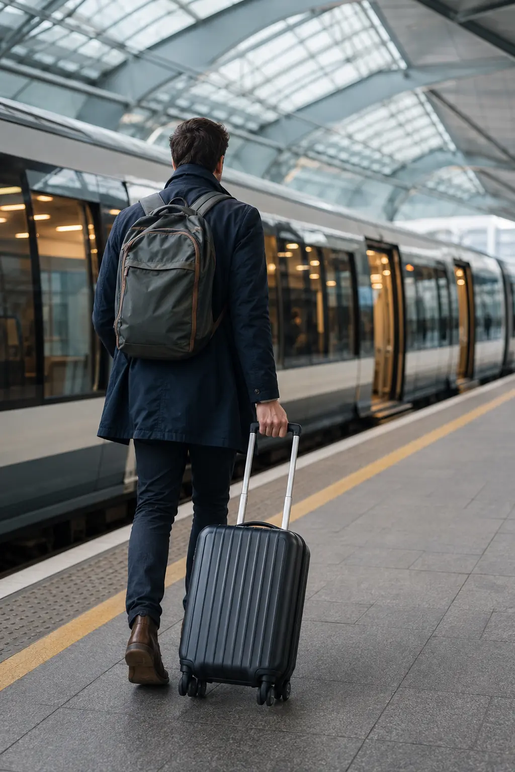 A traveler beginning the journey from Heathrow Airport to central London